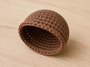 Offene ungefüllte Schnauze für den Amigurumi-Bären