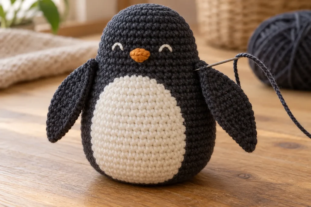 Tier häkeln für Anfänger. Pinguin Anleitung kostenlos
